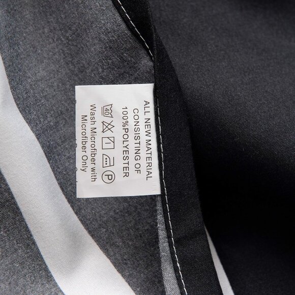 Black and White Striped Comforter Microfiber Queen  Set - Picture 4 of 9